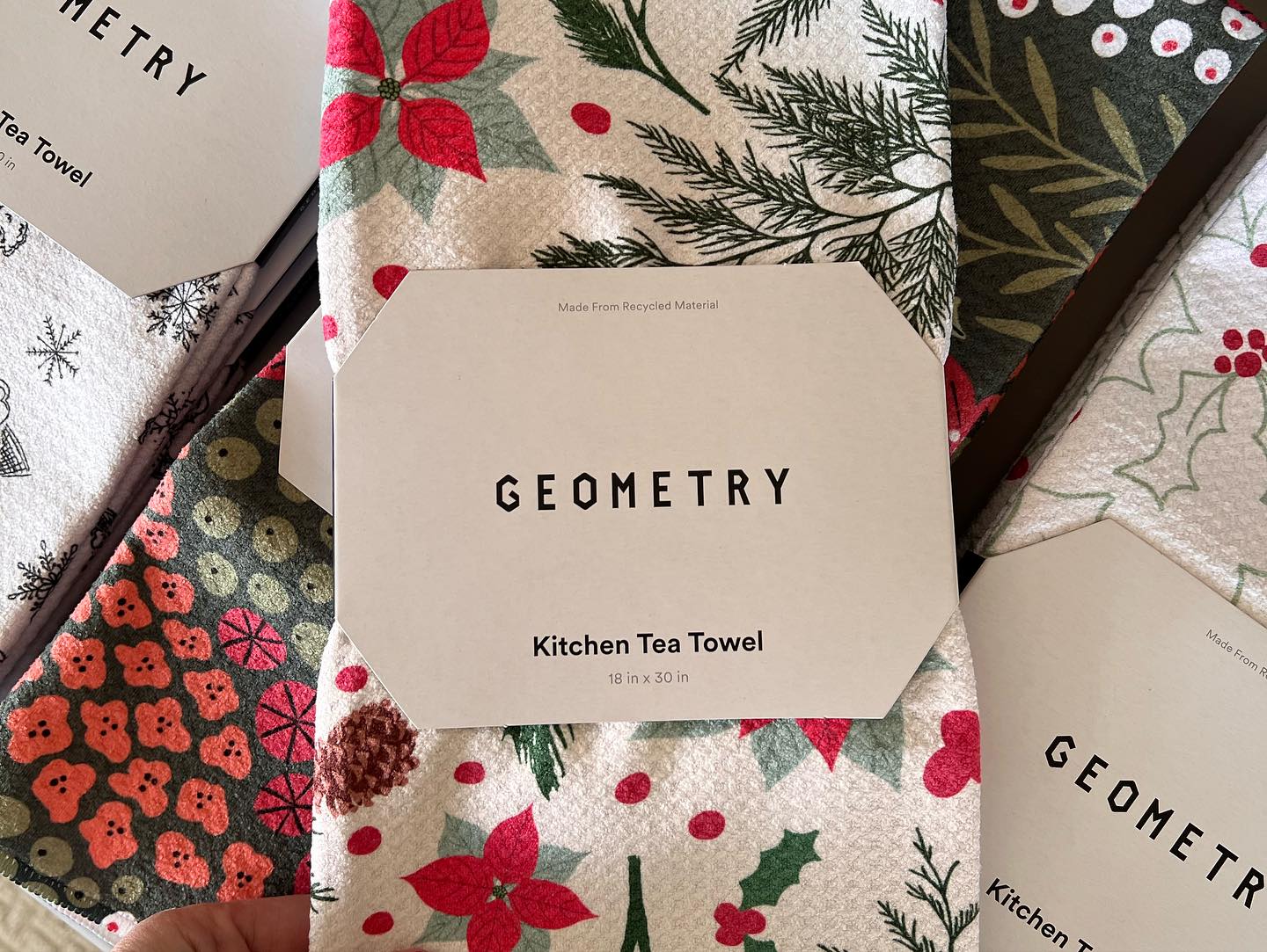 The LOVED & hard-to-keep-in-stock Geometry towels/dish cloths are